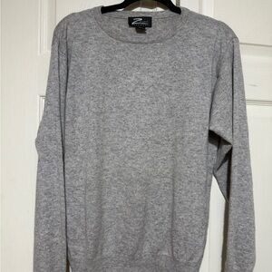 Gray Crew Neck Cashmere Sweater